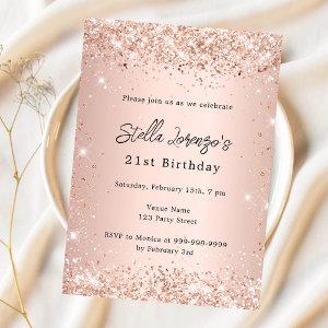 Rose gold blush pink confetti birthday