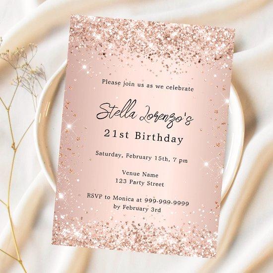 Rose gold blush pink luxury birthday