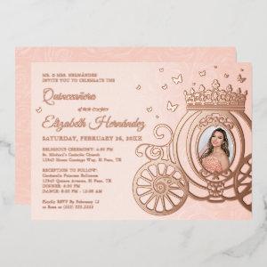 Rose Gold Blush Pink Quinceanera Princess Photo Foil
