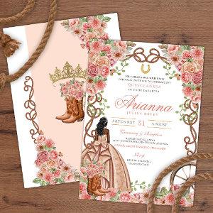 Rose Gold Blush Western Charra Rustic Quinceañera