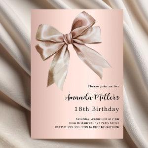Rose gold bow birthday