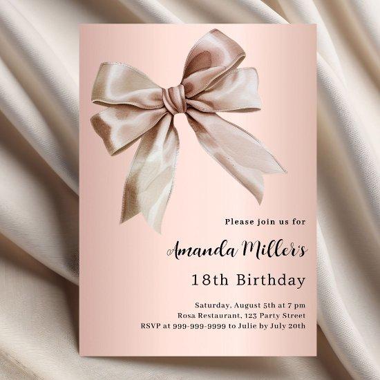 Rose gold bow birthday