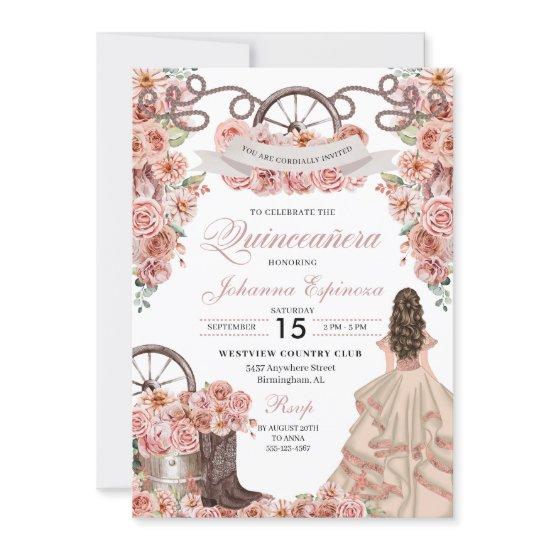 Rose Gold Champagne Western Ranchero Quinceanera