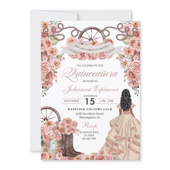 Rose Gold Champagne Western Ranchero Quinceanera