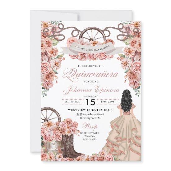 Rose Gold Champagne Western Ranchero Quinceanera