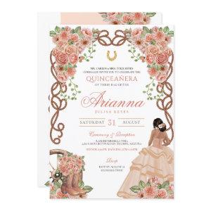 Rose Gold Charra Western Style Floral Quinceañera