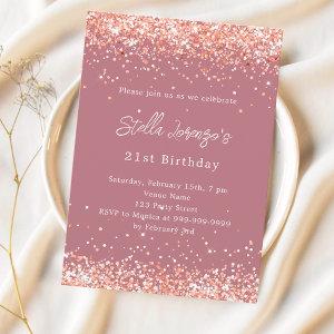 Rose gold confetti birthday