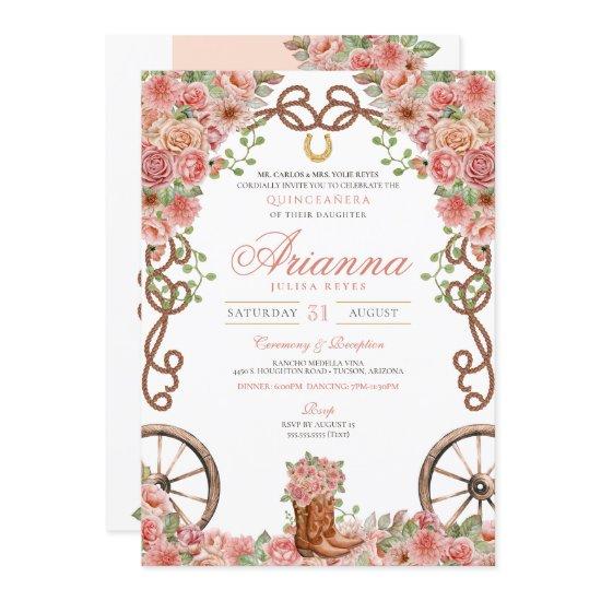 Rose Gold Country Western Charra Ranch Quinceañera