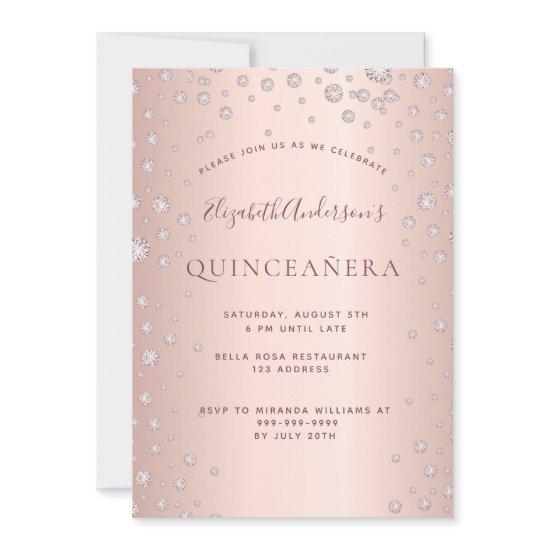 Rose gold diamonds Quinceanera