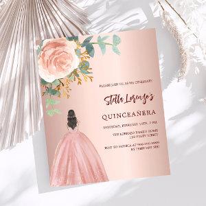 Rose gold dress Quinceanera budget