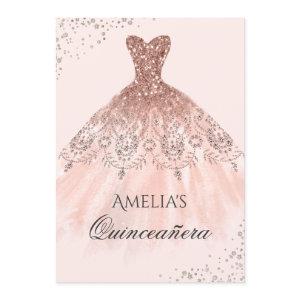 Rose Gold Dress Sparkle Quinceanera