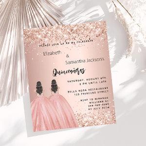 Rose gold dress twin Quinceanera budget