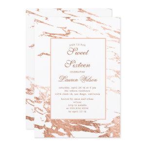 rose gold faux foil marble Quinceanera