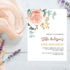 Rose gold floral budget birthday  flyer