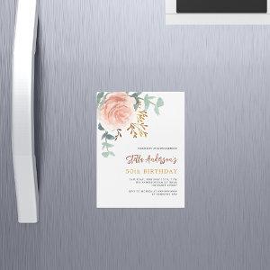 Rose gold floral greenery luxury birthday magnetic