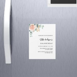 Rose gold floral greenery luxury birthday magnetic