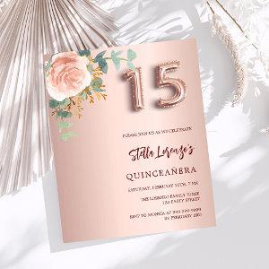 Rose gold floral Quinceanera budget