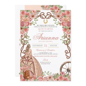 Rose Gold Floral Western Elegant Quinceañera