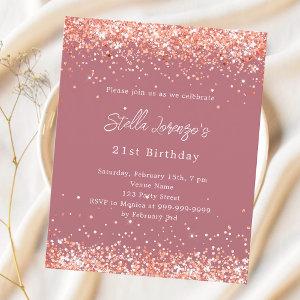 Rose gold glitter birthday