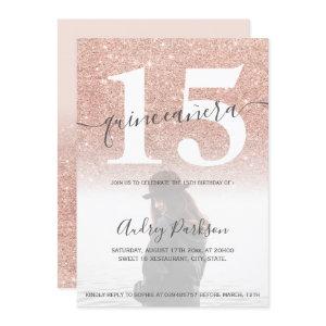 Rose gold glitter blush pink quinceanera photo
