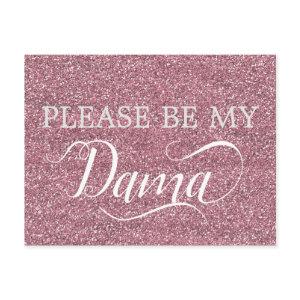 Rose Gold Glitter Dama Quinceanera Dama Proposal  Postcard