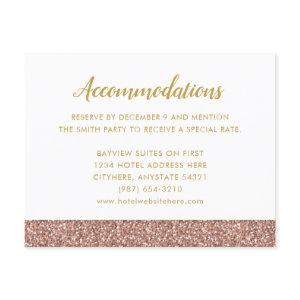 Rose Gold Glitter & Gold Invitation Insert Card