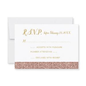 Rose Gold Glitter & Gold RSVP 3.5x5 A1