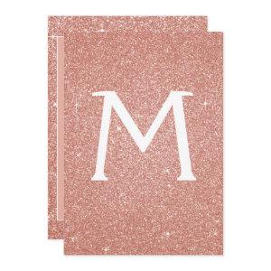 Rose Gold Glitter Monogram Sparkle Quinceanera