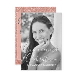 Rose Gold Glitter Photo - Quinceanera Celebration