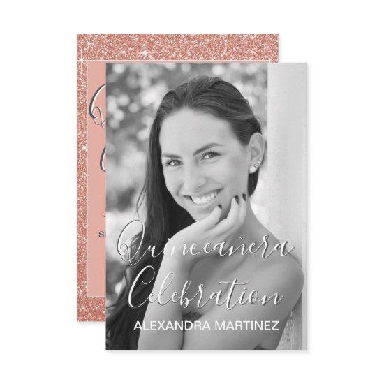 Rose Gold Glitter Photo - Quinceanera Celebration