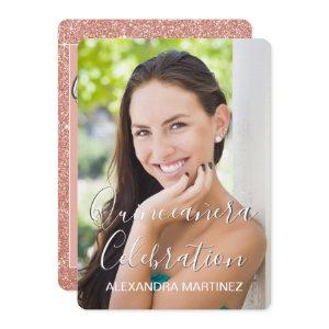 Rose Gold Glitter Photo - Quinceanera Celebration