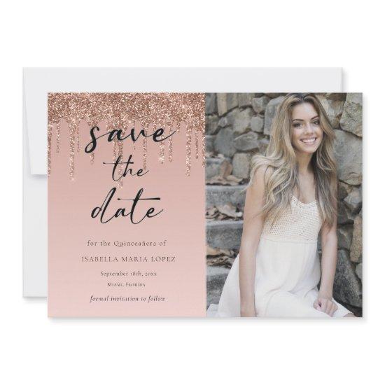 Rose Gold Glitter Quinceanera