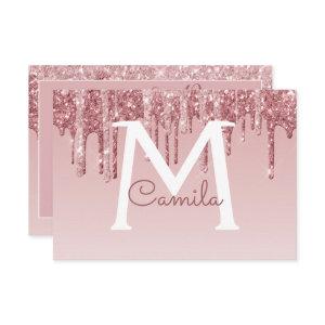 Rose Gold Glitter Quinceanera Save the Date