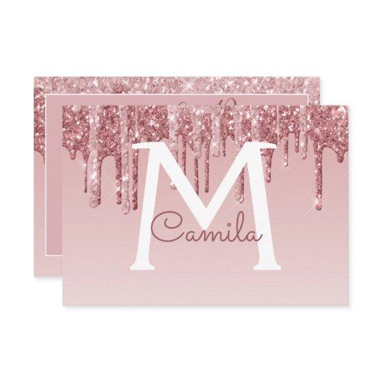 Rose Gold Glitter Quinceanera Save the Date