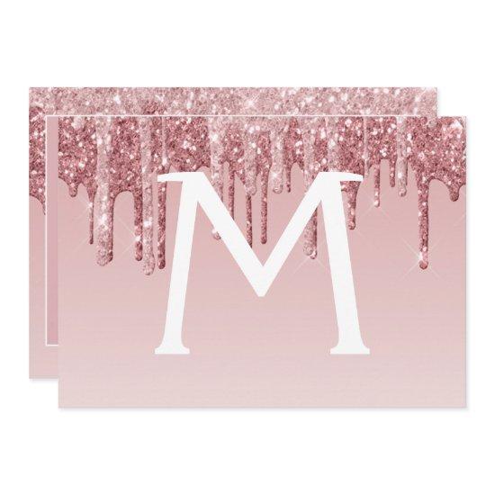 Rose Gold Glitter Quinceanera Save the Date