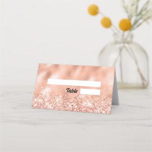 Rose Gold Glitter Sweet 16 Place Card