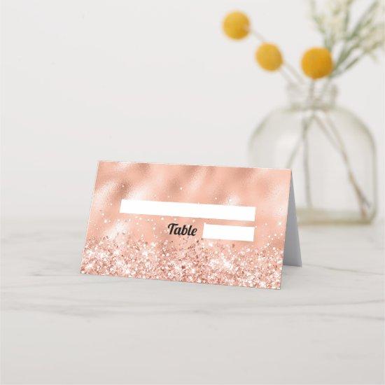 Rose Gold Glitter Sweet 16 Place Card