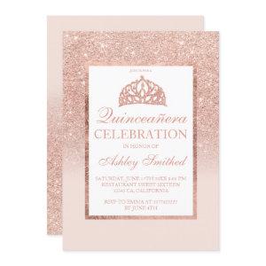 Rose gold glitter tiara elegant chic Quinceañera