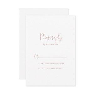 Rose Gold Love Fancy Script RSVP