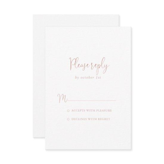 Rose Gold Love Fancy Script RSVP