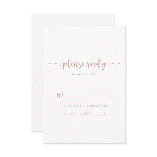 Rose Gold Minimalist Calligraphy RSVP
