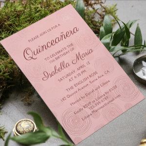 Rose Gold Modern Abstract Floral | Quinceañera