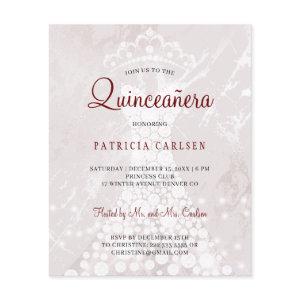 Rose gold modern budget quinceanera invitatation