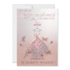 Rose gold ombre butterfly tiara Quinceañera  Invit
