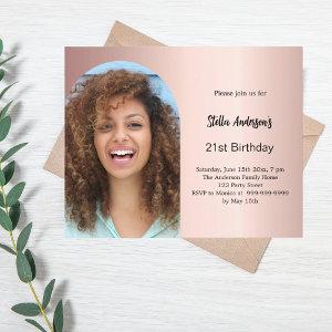 Rose gold photo arch birthday