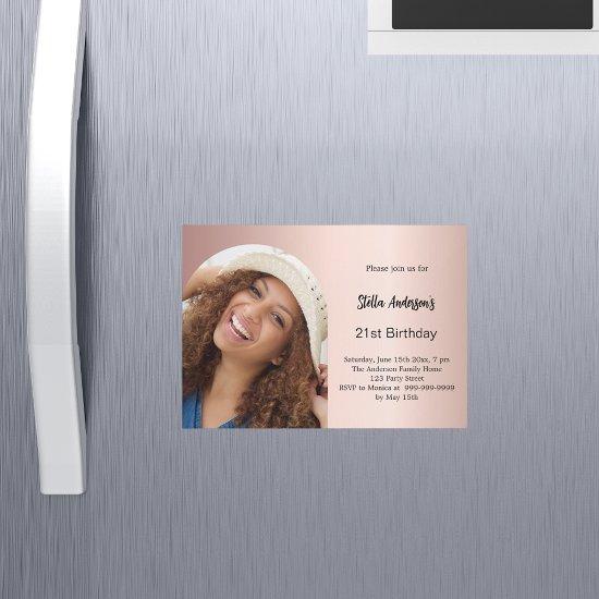 Rose gold photo arch birthday magnetic