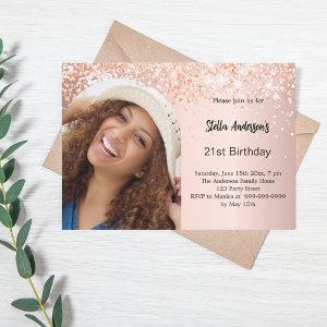Rose gold photo arch confetti birthday