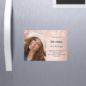 Rose gold photo arch confetti birthday magnetic