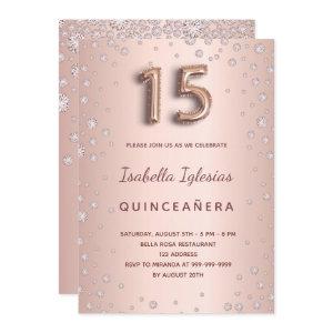 Rose gold pink diamonds Quinceanera