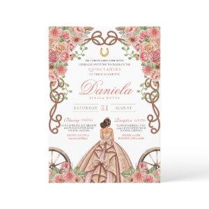 Rose Gold Pink Elegant Western Charra Quinceanera
